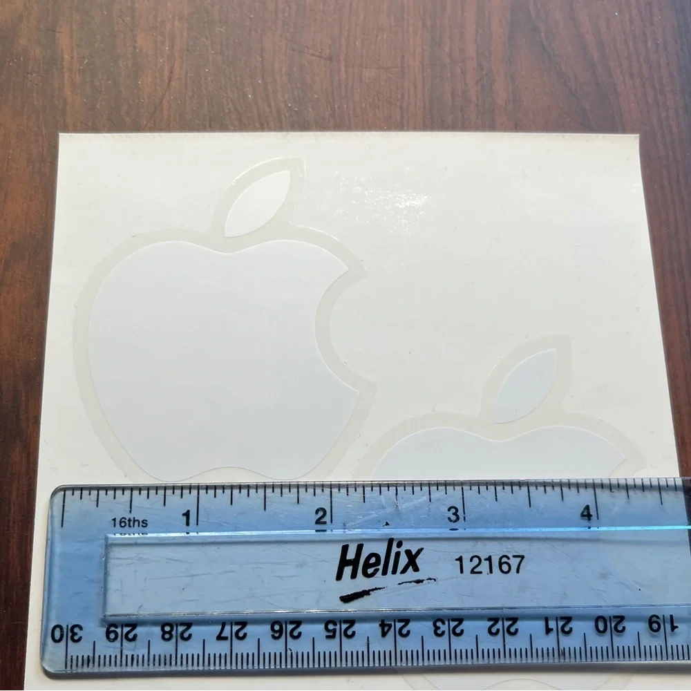 6 Authentic Mac Apple White Logo Sticker Decal iphone ipod 2 large 4 small